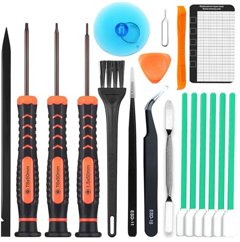 Präzisions-Schraubendreher-Set, Reparatur-Set für MacBook Pro, P5 star, Ph000, Torx-Schraubendreher, Spudger, Pinzette, Reinigungsbürste und ein Saugnapf mit