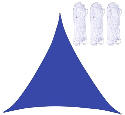 Grande vela triangolare ombreggiante, 6 x 6 x 6 m, impermeabile, per esterni, patio, piscina, giardino, tessuto Oxford 420D (blu reale)