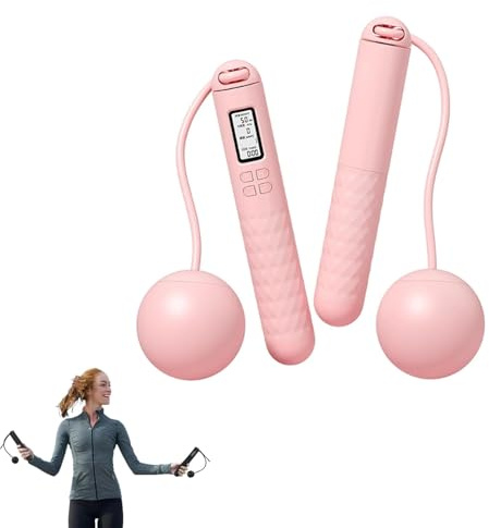 Kabelloses Springseil, Springseil mit Zähler, digitales kabelloses Springseil mit LED-Anzeige, rutschfester Griff, Springseil für Fitness, Training, Zuhause, Fitnessstudio, Damen, Herren, Erwachsene