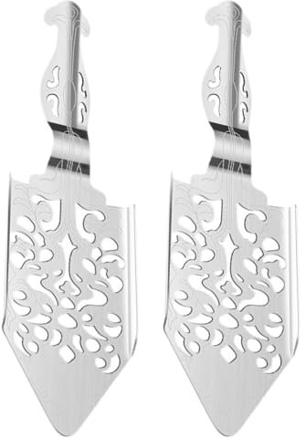 LAPYAPPE 2pcs Stainless Steel Absinthe Dripper Spoon Handheld Cocktail Filter Bar Supply for Absinthe Lovers