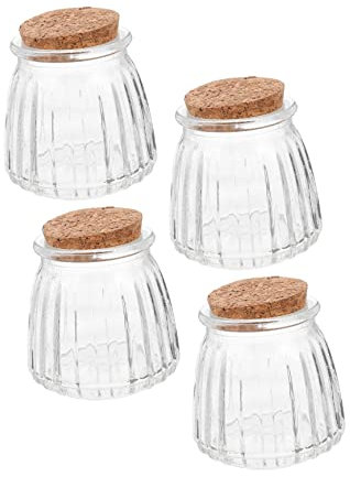 MAGICLULU 4 Pezzi Di Bottiglie Di Con Tappo Di Sughero Barattoli Da Farmacia Piccole Bottigliette Trasparenti Per Compleanno Bottigliette Di Con Tappo Mini Bottigliette