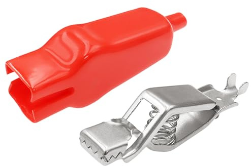 Dreuhuing Clip elettriche | 10 clip a coccodrillo da 75 mm, dispositivo di prova di sicurezza con copertura protettiva per elettricisti, tecnici professionisti, riparazioni automobilistiche, ricarica
