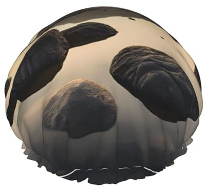 Zen Stone -Print Extra Large Waterproof Shower Cap-Double Layer Protection For Long/Curly Hair - Reusable & Travel Friendly.