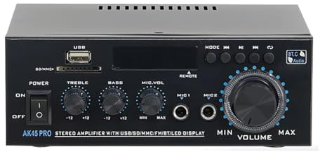Fangxuee AK45Pro Amplificatore Digitale Canale 2.0 Amplificatore Audio Home Theater Bluetooth Amplificatore Audio Stereo HiFi per Karaoke in Auto (UE)