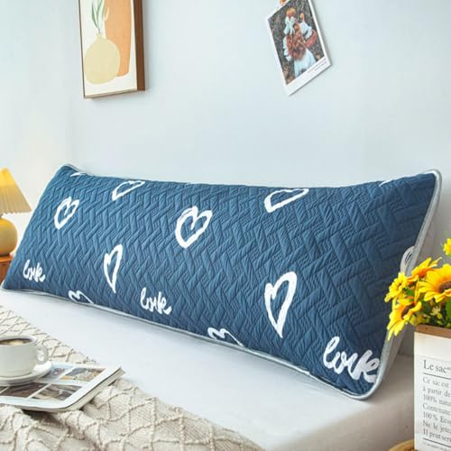 Luxury Quilted Waterproof Double Pillowcase with Envelope Closure, 4ft/5ft/6ft Extra-long Sweat & Stain Resistant Bolster Cushion Cover for Pregnant Maternity Women (style14,48 * 180cm(6ft))