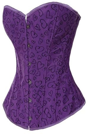 Damkorsett med prickig bustier och snörning, benad(M1850 purple,L)