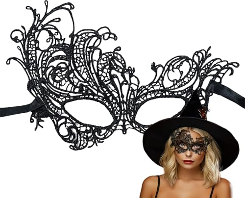 dewdat Spitze Augenmaske | Elegante Gesichtsmaske Augenklappe für Mädchen Damen Teenager - Augenmaske für Party Cosplay Bühnenauftritte Halloween Weihnachten