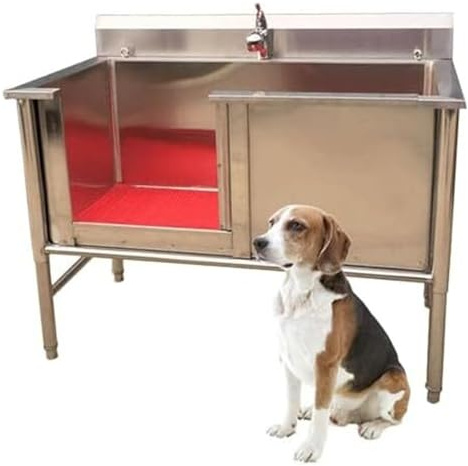 CYEZHKIIJ Foldable Dog Bathtub,Pet Washing Station, Pool,Professional Commercial Grooming Tub,Stainless Steel(Depth50cm,100 * 60 * 80cm)