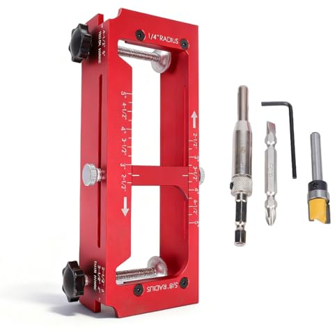 YUEHISY Door Hinge Jig, Door Hinge Mortiser, Router Template Fits for Door Hinges from 3” to 5” Length and Types of Square, Radius 1/4” or Radius 5/8”