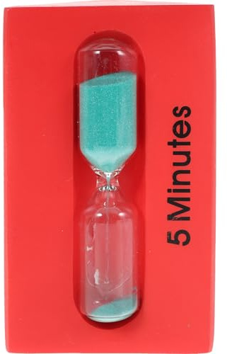 Luxshiny Boys and Girls Sand Timer Hourglass 3/5/7 Minute Multipurpose Timer Quiet Operation Glass and Wood Design for Brush Teeth or Wash Hands Red Decorative