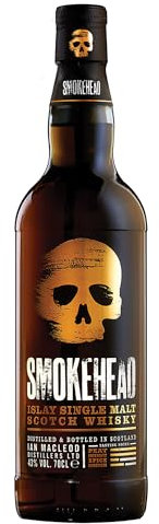 Smokehead Islay Single Malt Scotch Whisky with Giftbox - 70cl | 40% ABV | Peated Single Malt Scottish Whisky - Rich Lemon Spice and Honey Sweetness