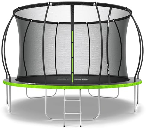 ZIPRO JumpPro PREMIUM Trampolino da Giardino, Trampolino per Bambini, con Rete Interna, Resistente, Protezione UV, Montaggio Facile, Portata fino a 150 kg, Ø 252/312/374/435/496 cm