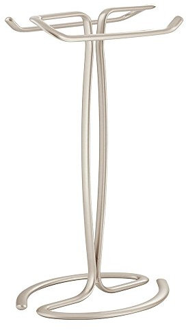 iDesign Axis Portasciugamani da terra, Sostegno per asciugamani in metallo, argento opaco