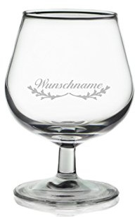 Cognacglas Cognacschwenker 150 ml mit Gratis Wunschname Wunschgravur