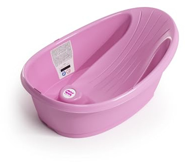 Bañera Onda Baby - Base antideslizante, con termómetro digital incorporado - Soporte trasero en ángulo para mayor comodidad - Se adapta al inerior de la bañera o la ducha - Rosa