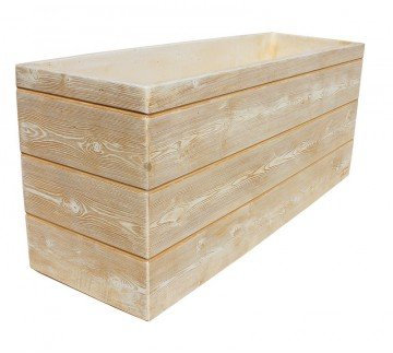2 unités Jardinière rectangulaire Moderne en béton allégé pour extérieur Bois 90 x 40 x 48 cm Couleur Natural Ocre