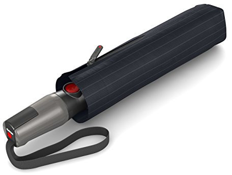 Knirps T.400 Taschenschirm Duomatic Men`s Prints Stripe - inkl. Futteral im Schirmdesign - Schutz für 2 Personen - 100% Polyester - Windkanal getestet - robust, stabil, kompakt&komfortabel