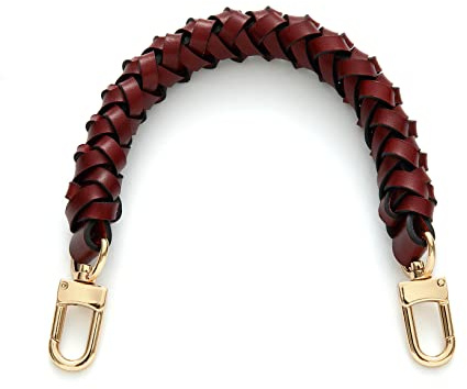 OULARIO Geflochtener Griff aus echtem Leder, kompatibel mit Neonoe-Armband für Metis Noe BB NM Beaubourg Hobo, burgunderfarben, Medium