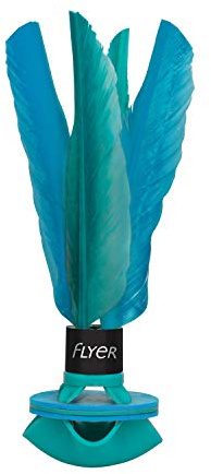 Waboba Flyer - Soft Rubber Shuttlecock, Badminton Thrower for Indoors & Outdoors, Training Aid for Solo Practice, Garden Games for Kids & Adults, Family Games for All Ages - Mint/Blue (22cm Tall)