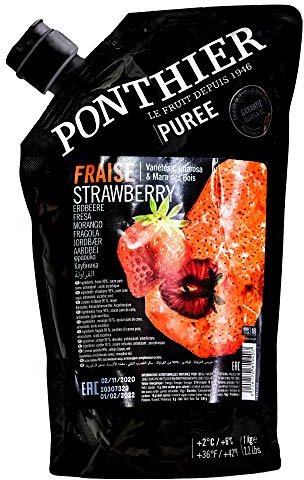 Food-United ERDBEEREN PÜREE Camarossa-Mara-des-Bois-Beeren-Frucht-Püree von Ponthier 2x 1KG für Smoothie-Bowl-Sorbet-Quark-Joghurt-Müsli höchste Qualität aus erlesenen Früchten