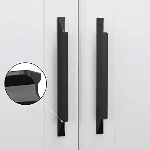 LONTAN 10 Pack Black Kitchen Cupboard Handles 96mm Kitchen Door Black Cupboard Handles for Aluminum Alloy Wardrobe Bathroom Shower Cabinet Drawer Pulls