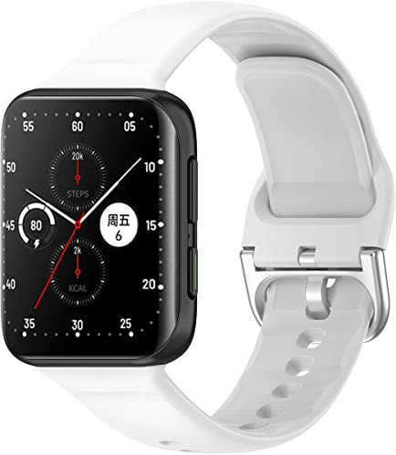 Shieranlee Straps Compatible with Oppo Watch 2 46mm Strap, Soft Silicone Sport Wristband Replacement Arm Bracelet Watch Accessories for Oppo Watch 2 46mm Smartwatch