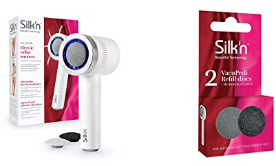 Silk'n VacuPedi - Elektrisches Gerät zur Hornhautentfernung - Vakuumsystem - Zwei Geschwindigkeiten & VacuPedi Schleifscheiben - Medium und Grob - 2 Stück