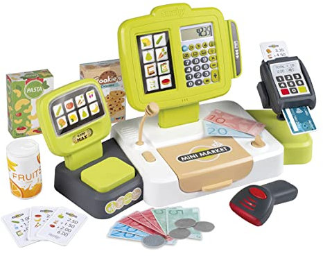 Smoby - elektronische Supermarktkasse XL - Spielkasse mit Taschenrechnerfunktion, Licht- und Soundgeräuschen und viel Zubehör, für Kinder ab 3 Jahren
