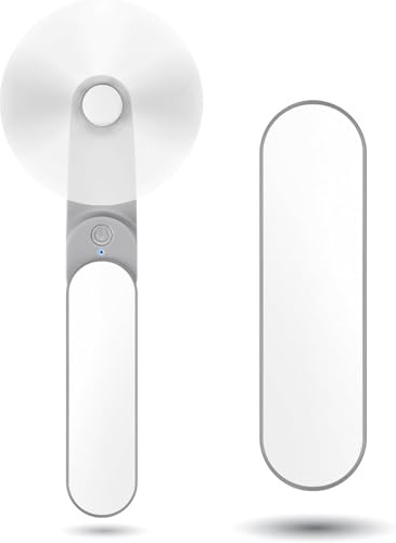 Venforze Mini-Ventilator, 2 Geschwindigkeiten, wiederaufladbar, leise, Mini-Handventilator [9–15 Betriebsstunden], Outdoor, Indoor und einfaches Make-up (weiß)