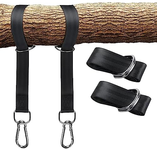 Taeku Schaukel Befestigung für Baum, 2er Set Hängematten Befestigung Outdoor aus Reißfestem 1000D Polyester, Baumschaukel Aufhängung mit 2 Karabinern für Hängesessel, Schaukel & Hängematte (50 cm)