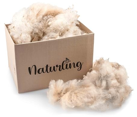 naturling Schafwolle Dünger Schneckenschutz und Wasserspeicher - Bio Garten Langzeitdünger zum Mulchen - lose Wolle (6kg)