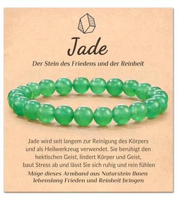 POWWA 100% Naturstein Armband – Stresslinderndes Armband mit Heilenden Edelsteinen, Glücksbringer & Energiearmband, Geschenk für Damen & Herren