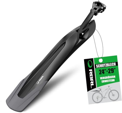 RBRL Parafango per Bicicletta [24 – 29 pollici] – Parafango Universale per Bicicletta, Mountain Bike, MTB per Protezione da Spruzzi d'acqua e Sporco (Rear)