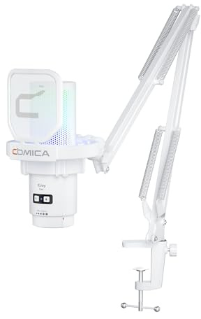 COMICA EJoy Uni Microphone à Condensateur USB pour PC, Mac, PS5/PS4 – Réduction du bruit, Mute, Gain & Surveillance, Longue Durée de vie de la Batterie – Idéal pour Streaming, Gaming, Podcast