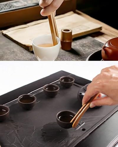 ZAMXHUG Pinze di bambù - 8 PCS pinze da Cucina,PCS Pinze Legno Cucina Pinze da Cucina in bambù Toast in Legno pinze Pinze per Barbecue，per Cucinare,Pane,tè alla Frutta e Sottaceti,18cm