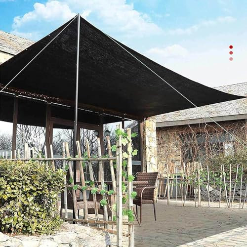 Telo Ombreggiante Occhiellato 4x5 5x10 Traspirante Vela Ombreggiante Rettangolare Tessuto Ombreggiante Traforato Protezione Solare/Anti-UV 90% Rete Da Giardino Abbinati Al Tuo Giardino,black-3x6m