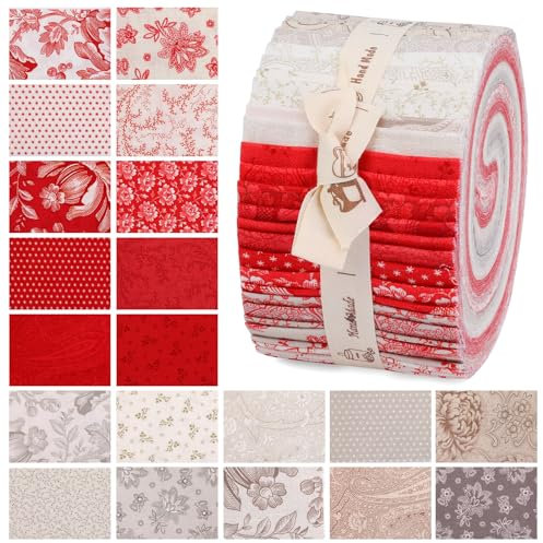 Jelly Roll Stoffstreifen für Quilten, Basteln, Decke, Polster, Blumenmuster, Stoff-Kit für Handdekoration, Nähen DIY