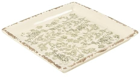 ROCKING GIFTS Vaciabolsillos Bandeja Cuadrado Flor Verde 21x21 cm
