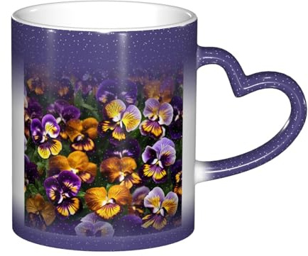 SABFWF Pansy Perfection Print Color Changing Mug,Coffee Mugs,Personalized Magic Mug for Home and Office Use