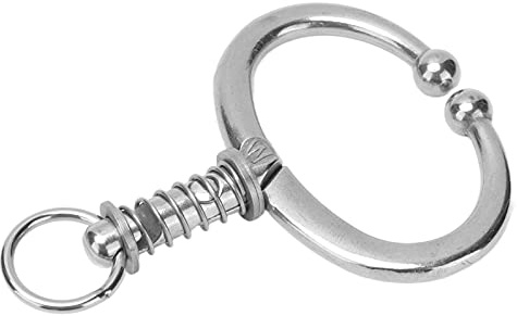 Rinder-Nasenring ohne Stahl-Rinder-Nasenklemme, Bull-Kuh-W-Feder-Nasenring für FarmS, Professionelles Zubehör für den Einsatz (Großer W Spring Bull Nasenring)