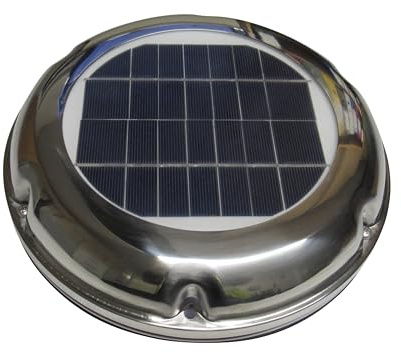 Solar Powered Caravan Extractor Fan (Stainless Steel Exhaust Roof Vent Ventilation Camper Van RV)