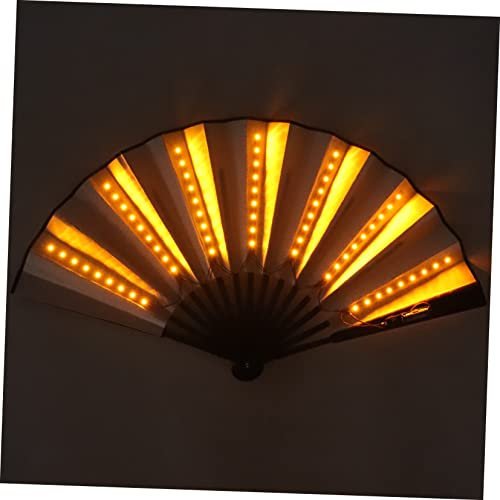 Cabilock Stage Fan Folding Led Rave Fan Wedding Guest Chinese Style Light Unique Design Material