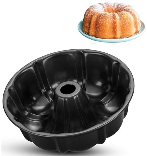 CHEFZOCO Molde repostería de tubo, Molde para bizcocho, Molde para brownies, Apto para hacer pan, molde gelatina, Soporta hasta 230ºC, Antiadherente, Apto para lavavajilla, Diámetro 25.3