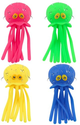 4 Stück Oktopus Wasserbomben Pool Spielzeug, Anti Stress Spielzeug Wasserball, Wasserspielzeug Kinder, Wasserabsorbierender Ball für Outdoor Strand Badezimmer Kinder Sommer Geschenk (A)