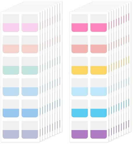 240 Pcs Annotation Tab Colored Sticky Tabs Dividers for Notebooks, Index Tabs Stick on Writable Repositionable Sticky Page Markers Kit for Pages, Reading Notes, Classify Files(12 Colors, 1 inch)