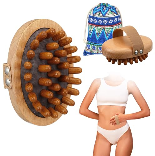 ElevateTech 2PCS Meridian Pressure Brush, Wood Therapy Massage Tool for Belly Fat Meridian Massage Body Brush WoodenMassage Brushes for Body Shaping, Muscle Pain Relief, Hair Growth