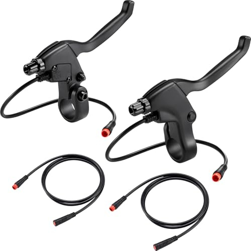 Zeekpowa Leva del freno per bicicletta elettrica con spina impermeabile, 22,2 mm, 2 poli, in lega di alluminio, sinistra destra, universale, per scooter elettrico, Ebike, scooter elettrico