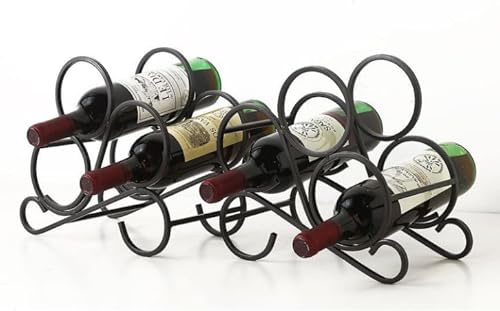CXRYLZ-FUR 2 Pièces Range Bouteille, casier à Bouteilles Noir Metal Filaire Rangement 8 Bouteilles, Nid d'abeille Alvéolé Porte Support casier Etagere pour Cuisine, Salon, Cave à vin, Bar