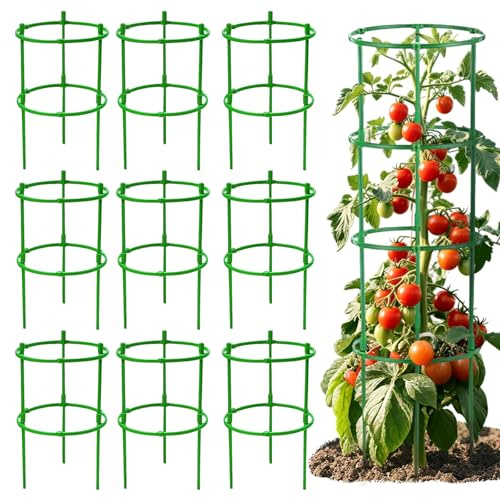 JanFebMar Juego de 20 Piezas Soporte para Plantas,Tutores para Plantas Trepadoras, Círculo Tutor Plantas Apto para Plantas Trepadoras Comos Pepinos, Tomates, Uvas, Rosas