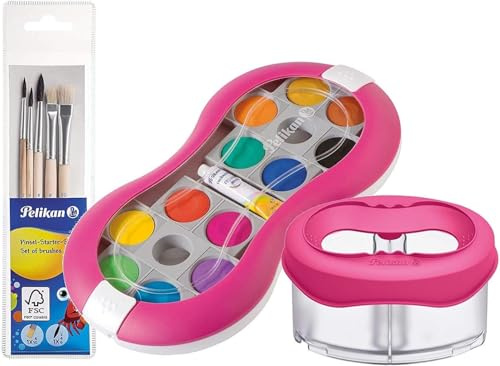 Pelikan Deckfarbkasten Space, 12 Farben + 1 Tube Deckweiß, Magenta - Starter Set